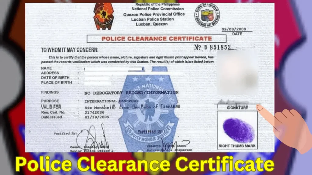 Police Clearance Certificate