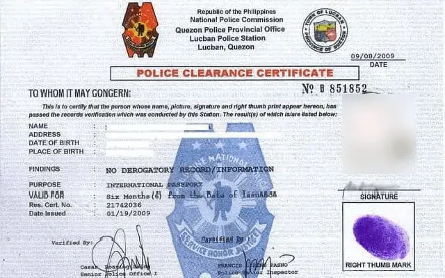 What Does a Police Clearance Certificate Sample Look Like?