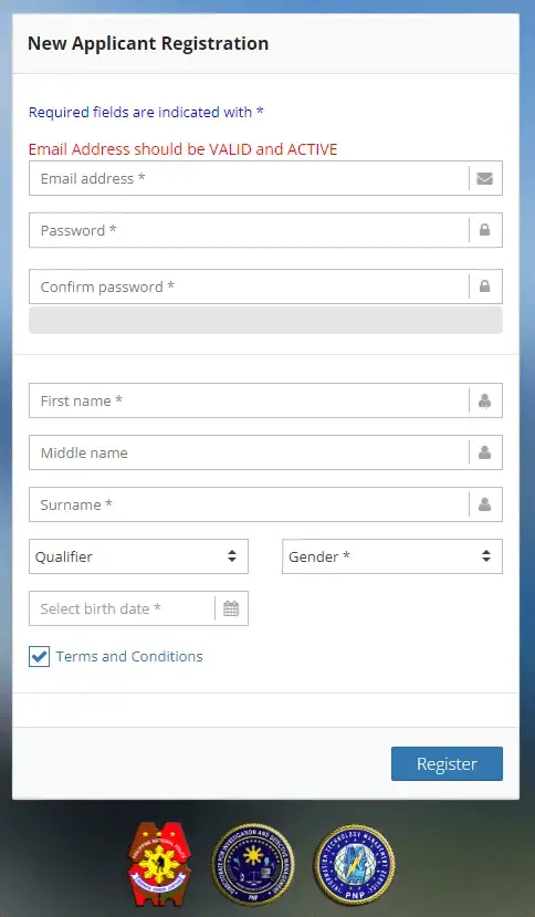 pnp registration form