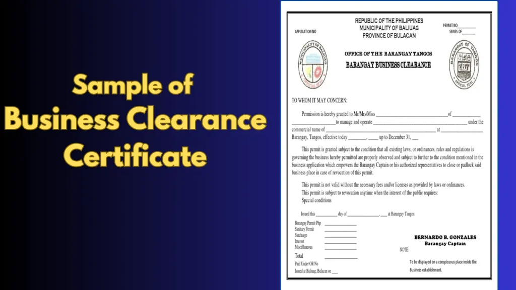 Sample of Barangay Business Permit